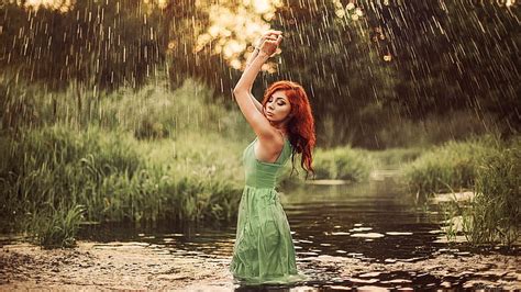 HD Wallpaper Sergey Shatskov Arms Up Redhead Nature Women Px Women Outdoors