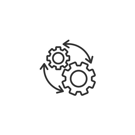 Workflow Icon In Flat Style Gear Effective Vector Illustration On