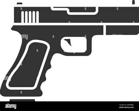 Gun Pistol Glyph Icon Firearm Silhouette Symbol Negative Space