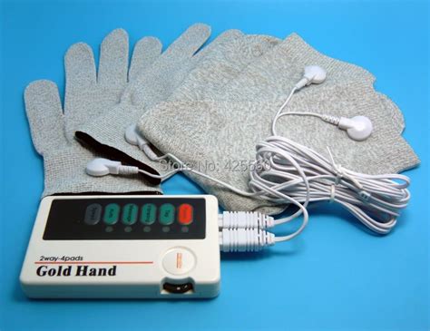 Dual Tens Machine Digital Electric Massager With Conductive Massage Gloves And Socks And 2 Pair