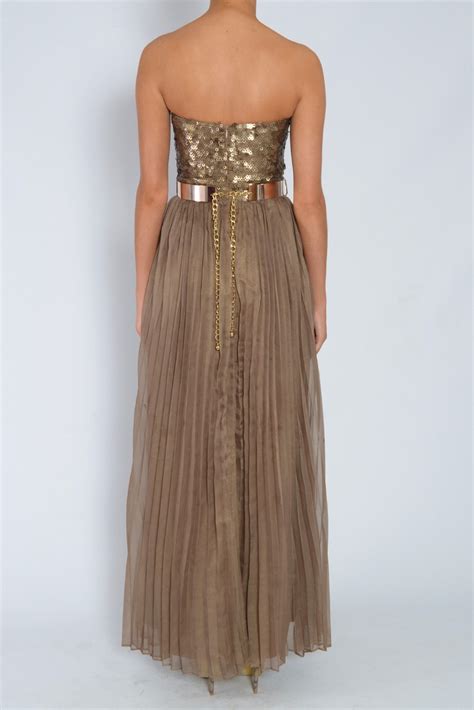 bronze maxi dress sequin bustier detail opulence england maxi dress strapless dress formal