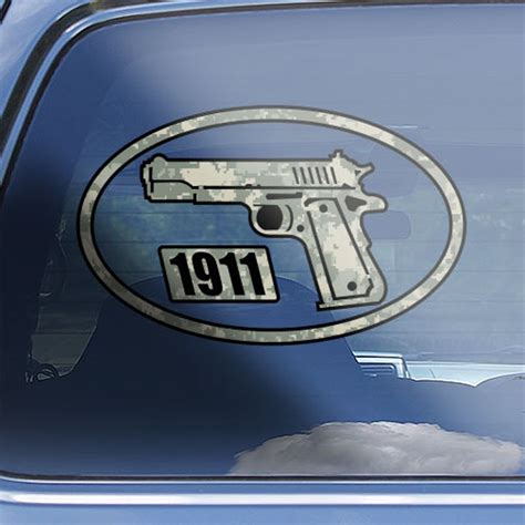 M1911 Pistol Oval Decal Sticker 1911 Pistol Decal Sticker Etsy