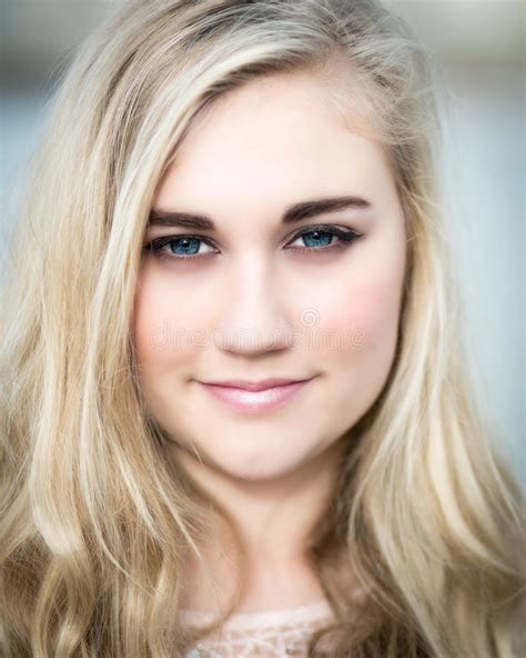 Beautiful Blond Teenage Girl With Blue Eyes Stock Image Image Of Pale