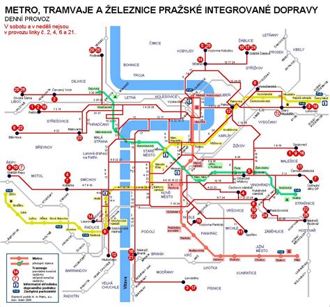 Map Of Tram Subway And Railroad In Prague