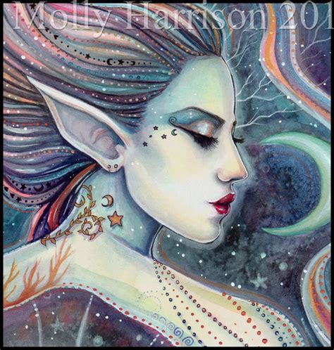 Celesta Celestial Fairy Fine Art Print Moon And Stars Etsy