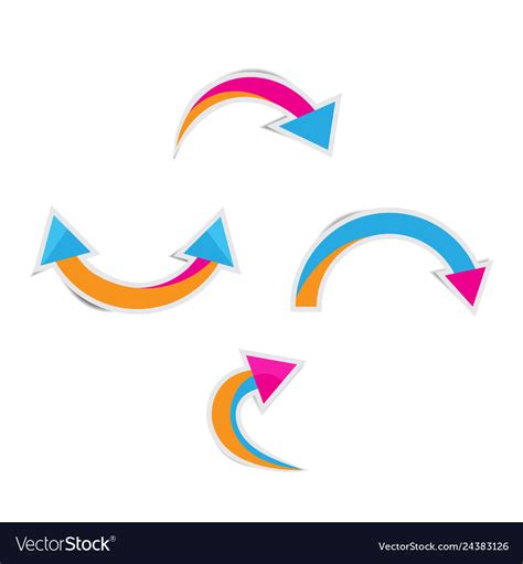 Cute Curved Arrows With Shadows Royalty Free Vector Image