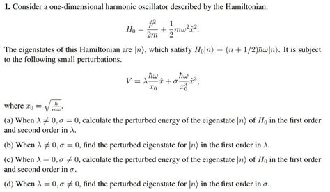 Solved Consider A One Dimensional Harmonic Oscillator Chegg Com