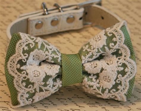 Green Dog Bow Tie Spring Green Wedding Vintage Wedding Pet Wedding