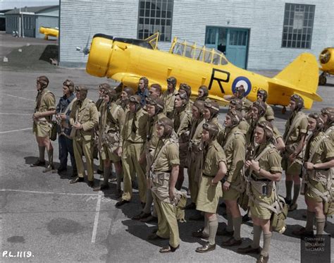 C Student Pilots Of The Royal Canadian Air Force Watch Aircraft