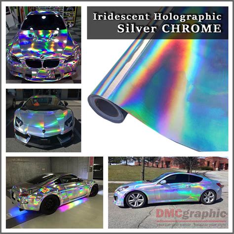 Silver Iridescent Holographic Laser Neon Chrome Chameleon Vehicle Vinyl