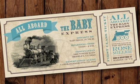 All Aboard Train Ticket Baby Shower By Partiesbythebundle On Etsy