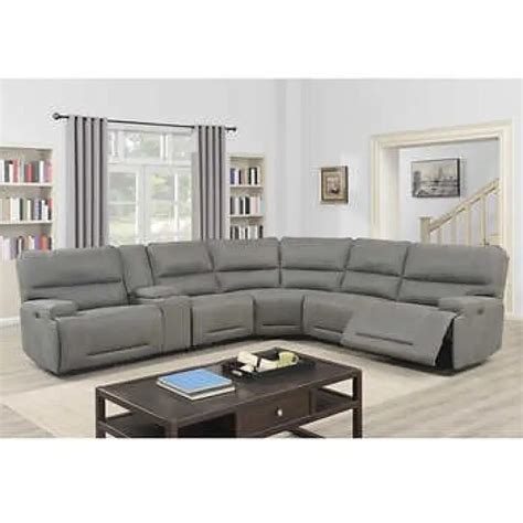 Argento 6 Piece Fabric Power Reclining Sectional With Power Headrests