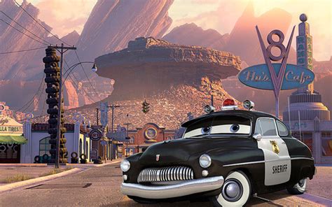 Disney Pixar Cars Cartoon Characters Sheriff Wallpaper