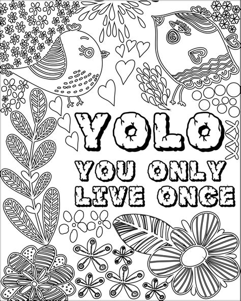 Inspirational Fun Quotes Colouring Pages Set Of 5 Quote Coloring