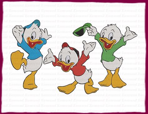 Huey And Dewey And Louie Ducktales Fill Embroidery Design 17 Instant