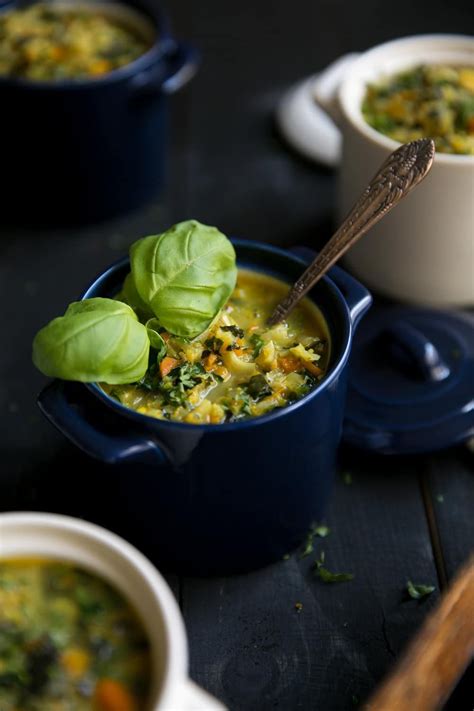 Healthy Curried Kale And Cauliflower Turmeric Soup The Forked Spoon