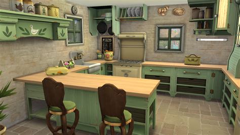 Sims 4 Kitchen Cabinets Kitchen Cottagecore Country House Kitchen