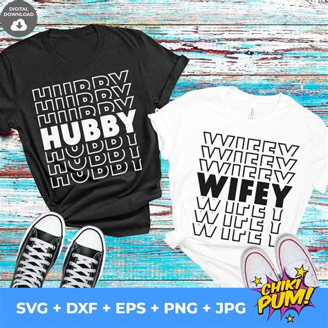 hubby and wifey svg husband and wife stacked svg anniversary etsy hubby wifey matching couple