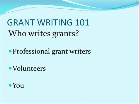 Ppt Grant Writing 101 Powerpoint Presentation Free Download Id1653707