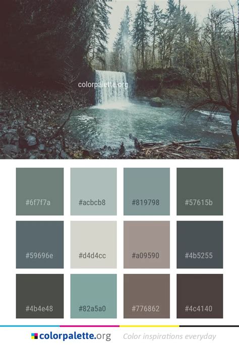 Water Waterfall Nature Color Palette