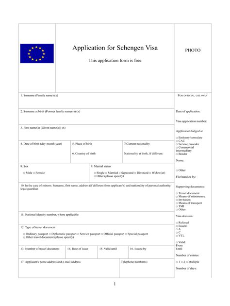 Es Application Form For Schengen Visa Fill And Sign Printable