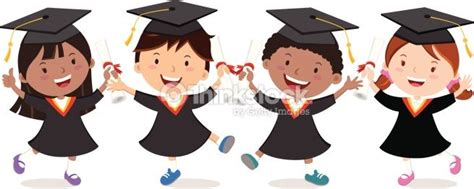 Diverse Kids Celebrating Their School Graduation Graduation