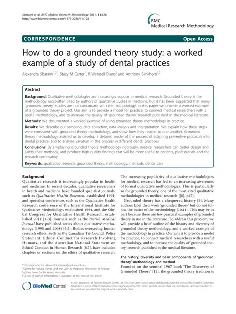 Top of page describe the organism s used hypothesis the study. (PDF) How to Do a Grounded Theory Study: A Worked Example ...