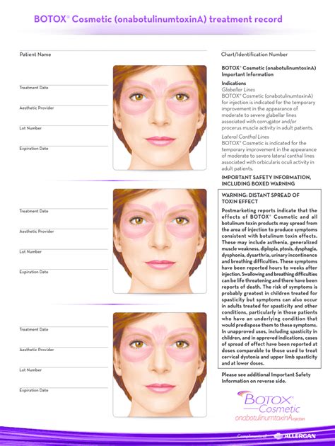 Printable Botox Face Chart Free Printable Templates
