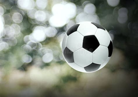 Soccer Ball On Bokeh Blur Background Stock Image Image Of Leather