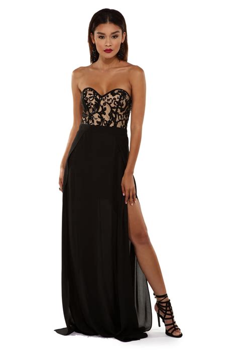 Irene Black Night Sequin Gown Windsor Strapless Dress Formal Sequin Gown Irene Black