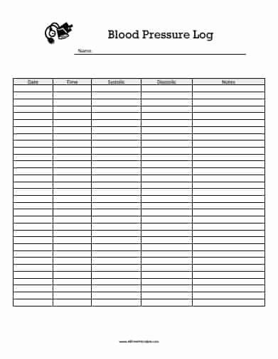 30 Blood Pressure Record Chart Example Document Template