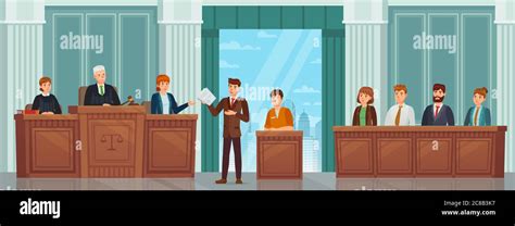 Courtroom Hearing Judge Stock Vector Images Alamy