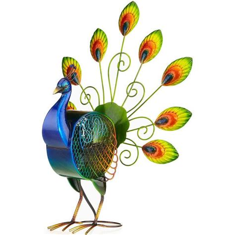 Deco Breeze Large Peacock Figurine Fan Deco Breeze Table Fans Figurines