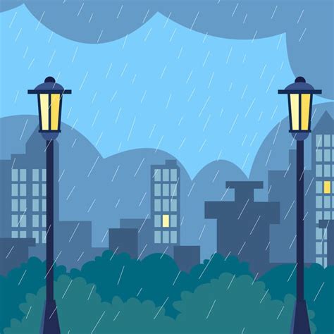 Ciudad Lluviosa Quedarse En Casa Ilustrar Fondos Ciudad Lluviosa Ciudad Lloviendo Imagen De