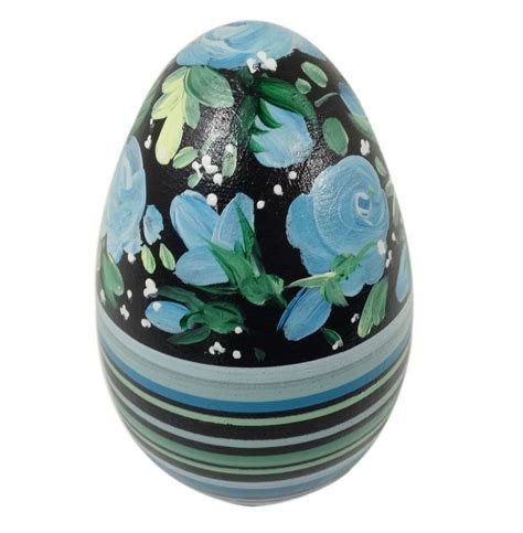 Hand Painted Wooden Decorative Egg Goose Egg Size By Artwilkr