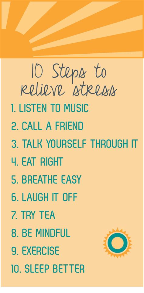 10 Steps To Relieve Stress Sunny Slide Up