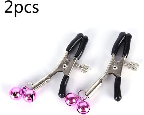 1 Pair Metal Bell Nipple Clamps With Chain Clips Flirting Teasing Sex