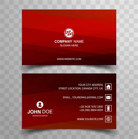 Modern Red Business Card Template Design 241293 Download Free Vectors