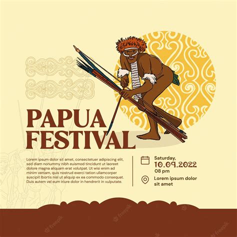 Premium Vector Papuan Festival With Dani Warrior Illustration For