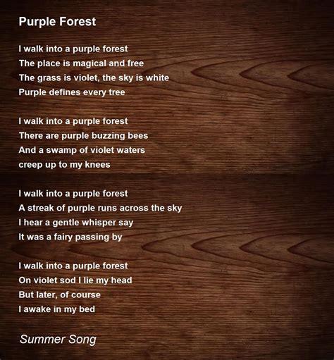 Purple Forest Poem by Summer Song - Poem Hunter