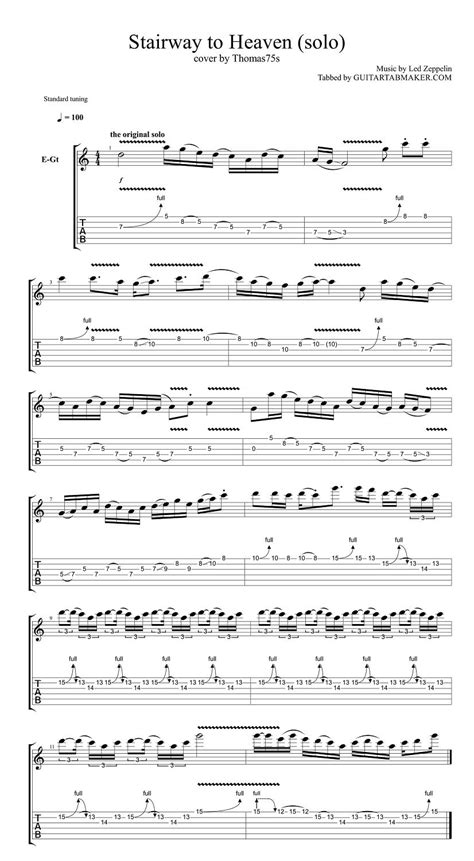 C d  f7m>let ring 'cause you know sometimes words have two. Led Zeppelin - Stairway to Heaven solo tab - pdf guitar ...