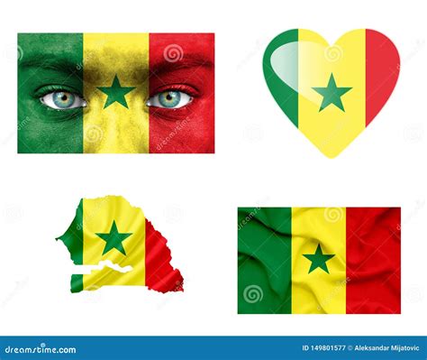 Set Of Various Senegal Flags Stock Illustration Illustration Of Aged Flag 149801577