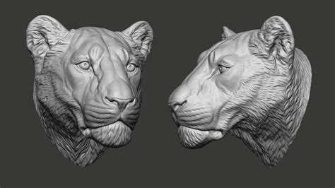 Nikolay Vorobyov Lioness Head Sculpture 3d Print