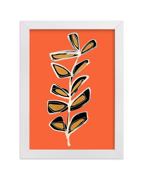 Modern Stem No 3 On Orange Spice Limited Edition Art Print By
