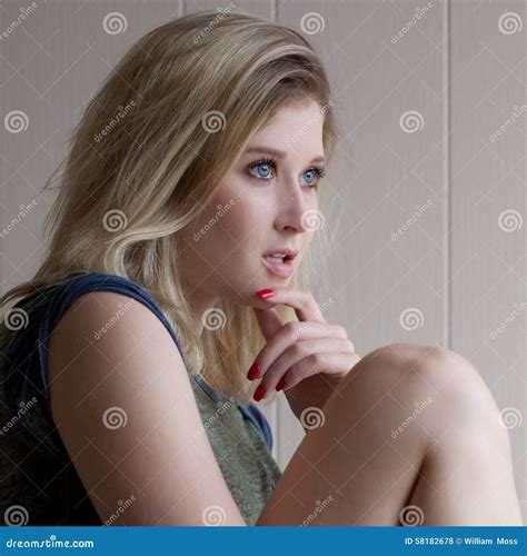 Pretty Blue Eyed Woman Stock Photo Image Of Pretty Beauty