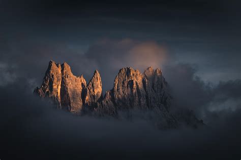 Dolomites Italy Foggy Mountains Wallpapers Wallpaper Cave