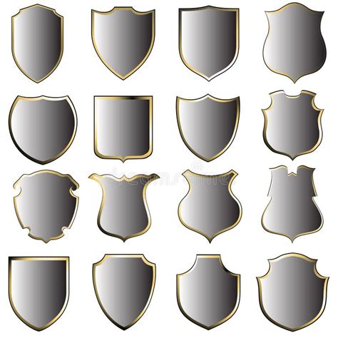Shield Shapes 3d Gradient Look Stock Vector Illustration Of Insignia