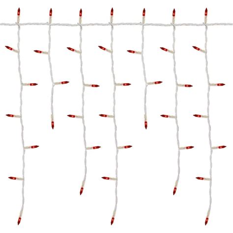 Holiday Time 300 Count Red Icicle Christmas Lights On White Wire 19