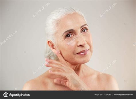 Naked Elderly Woman Posing Isolated Stock Photo By Vadymvdrobot