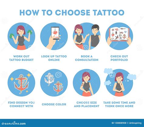 How To Choose Tattoo Instruction Making Difficult Choice Stock Vector